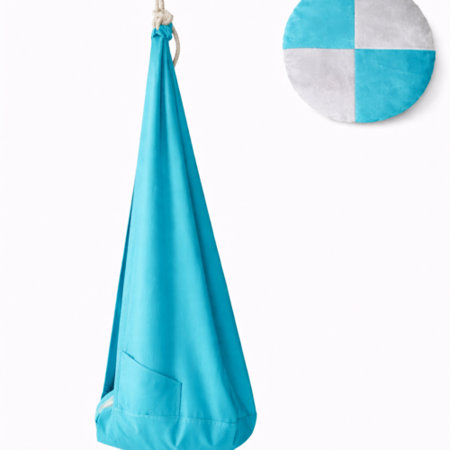 kokon huśtawka sensoryczna z poduszką bez cekinów niebieski